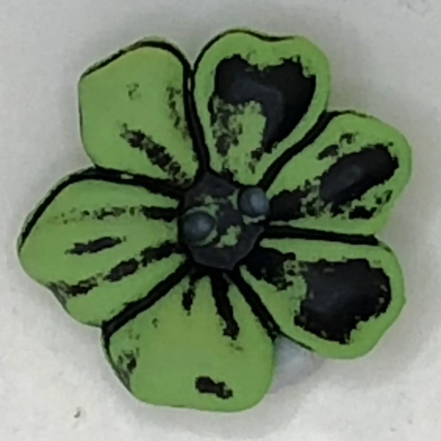 2 Hole Matt Flower Frangipani Button 25mm