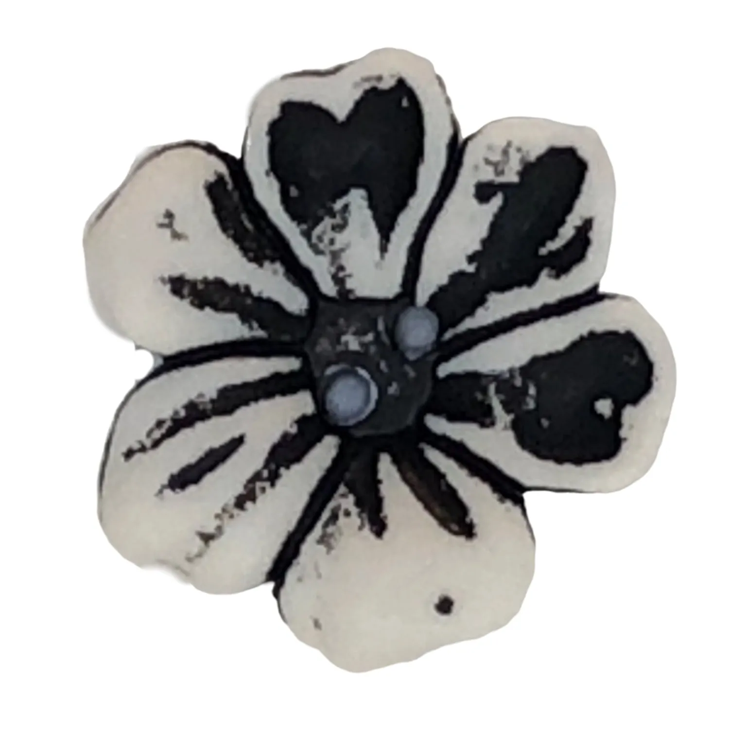 2 Hole Matt Flower Frangipani Button 25mm