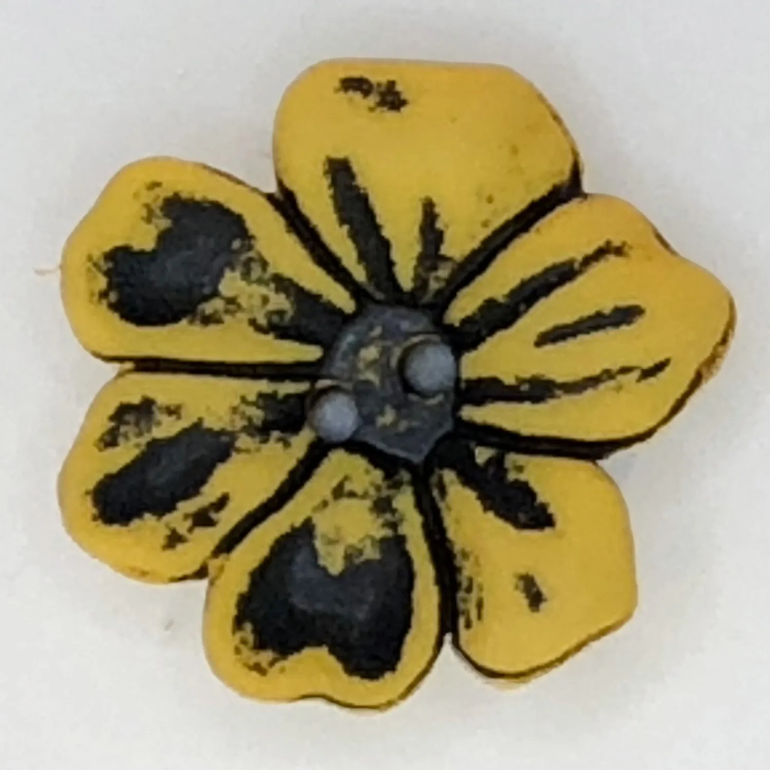 2 Hole Matt Flower Frangipani Button 25mm