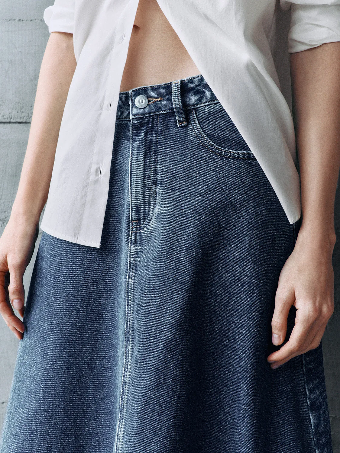 A-Line Regular Denim Skirts