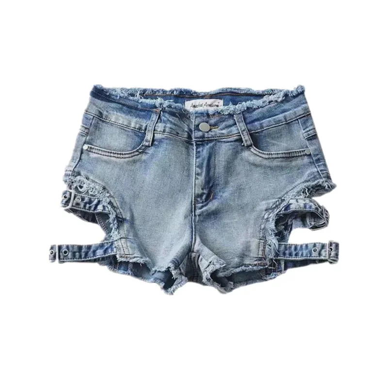 Alternative Denim Hollow out Tassel Shorts