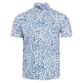 Amble | Viewpoint Full Button Print Polo Sea Kelp