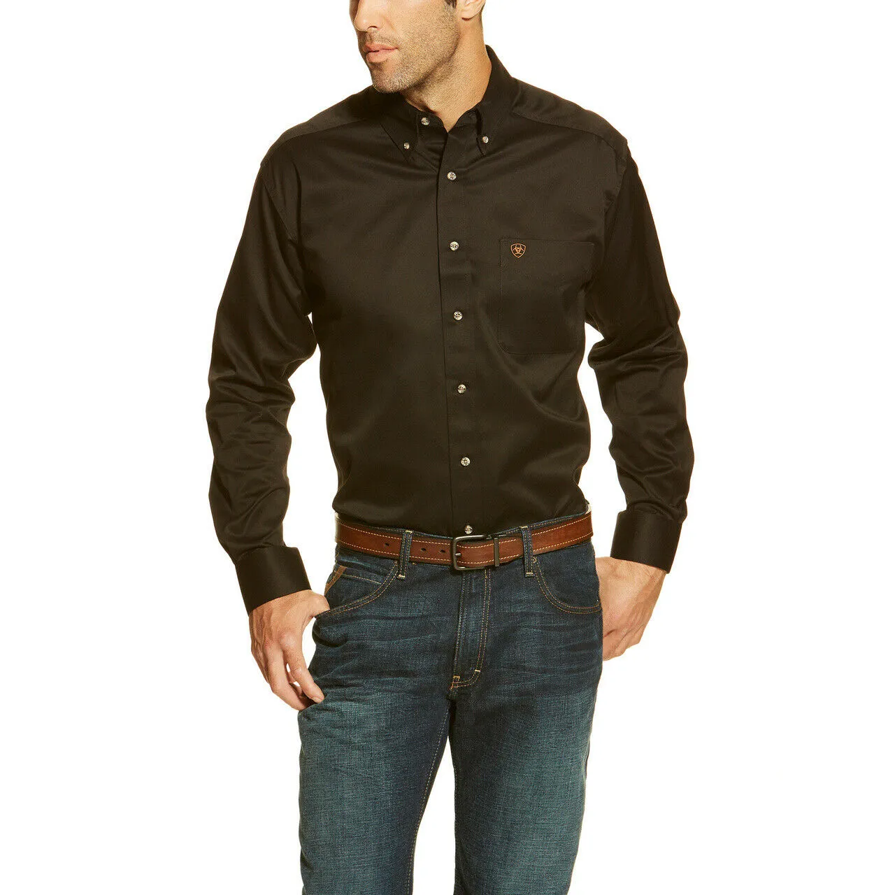 Ariat® Men's Casual Series Black Fitted Button-Up Shirt 10034229