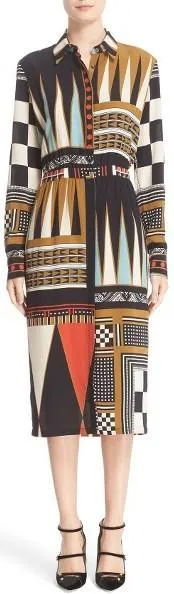 Backgammon Print Shirt-Dress