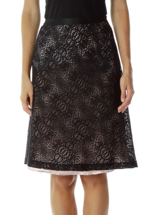 Black & Pink Lace Skirt