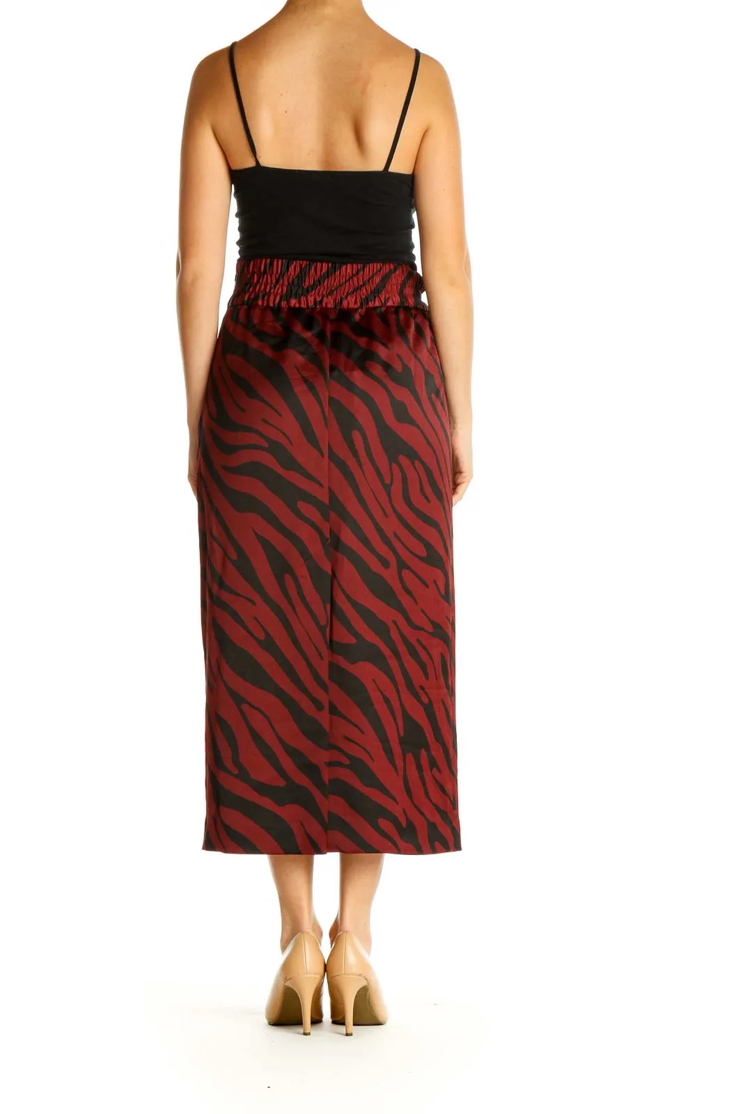 Black Animal Print Classic A-Line Skirt