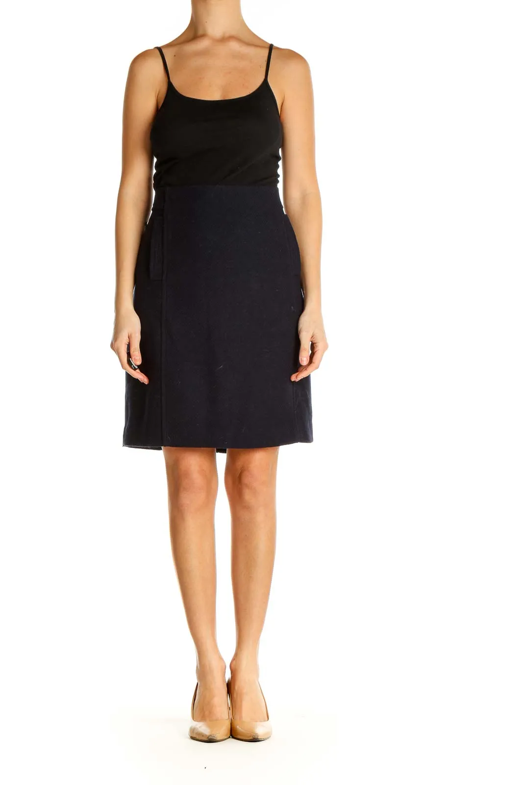 Black Colorblock Brunch A-Line Skirt