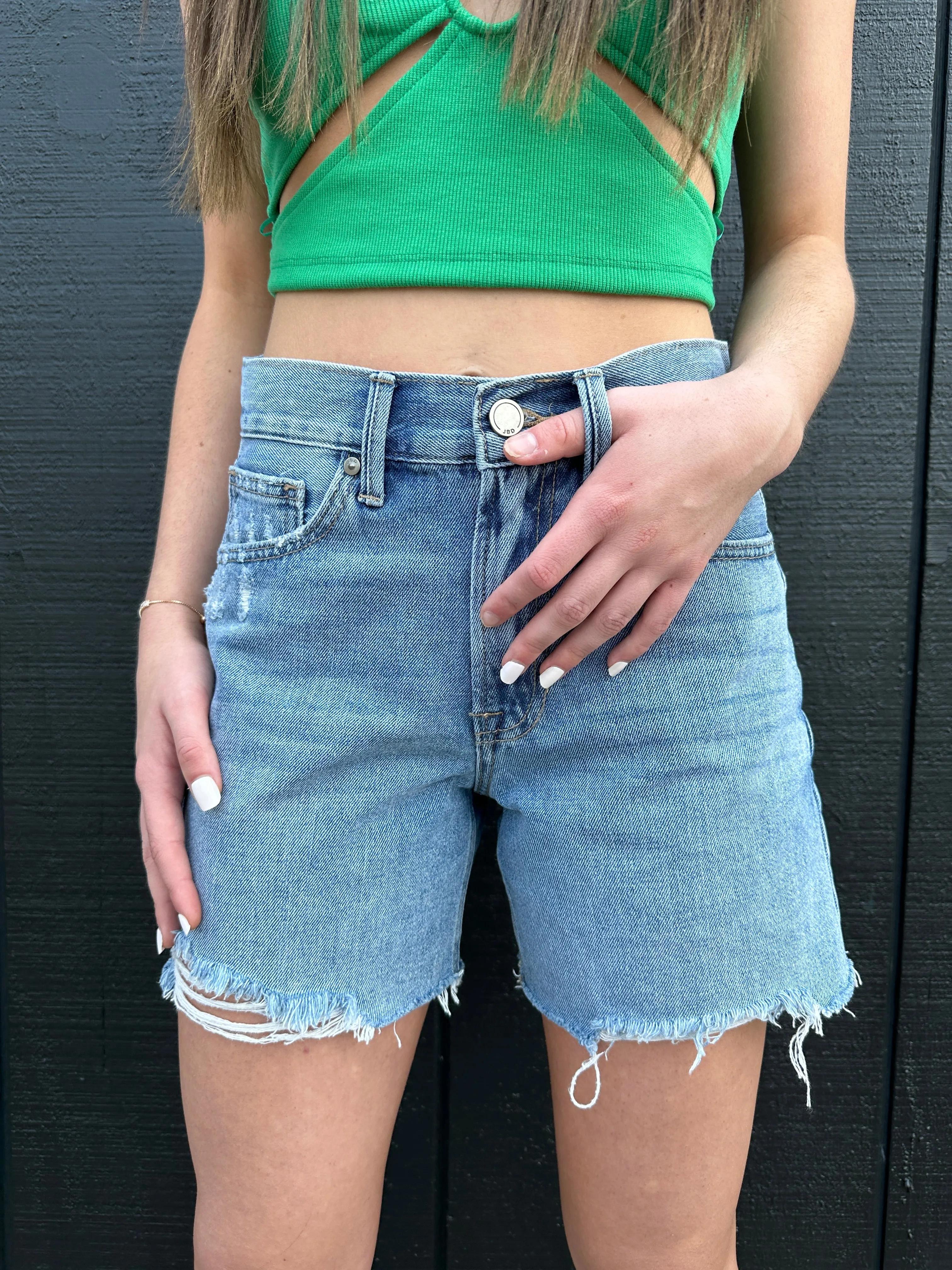 Boyfriend Denim Shorts Md. Wash