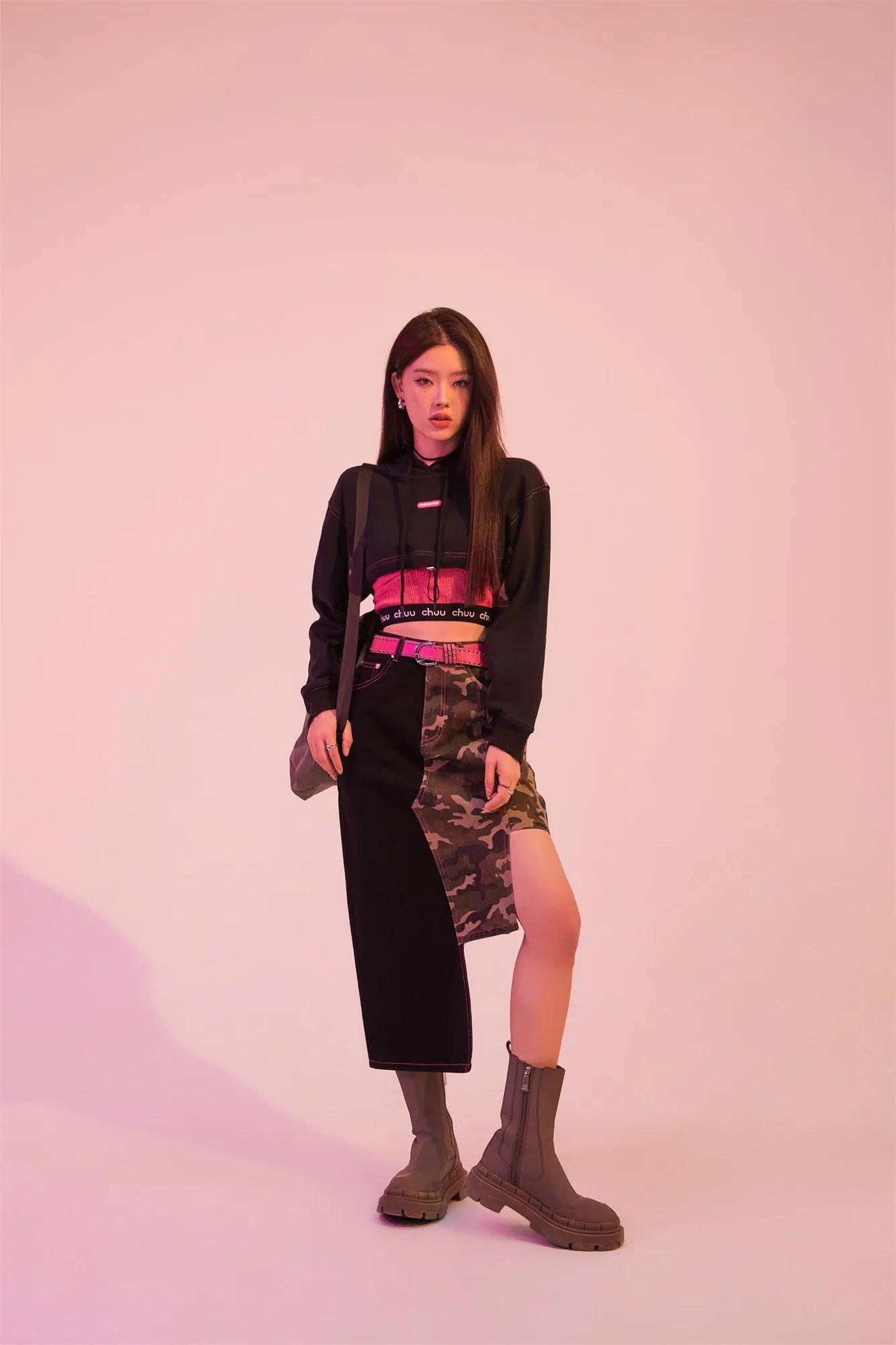 Camo Girl Asymmetrical A-Line Skirt