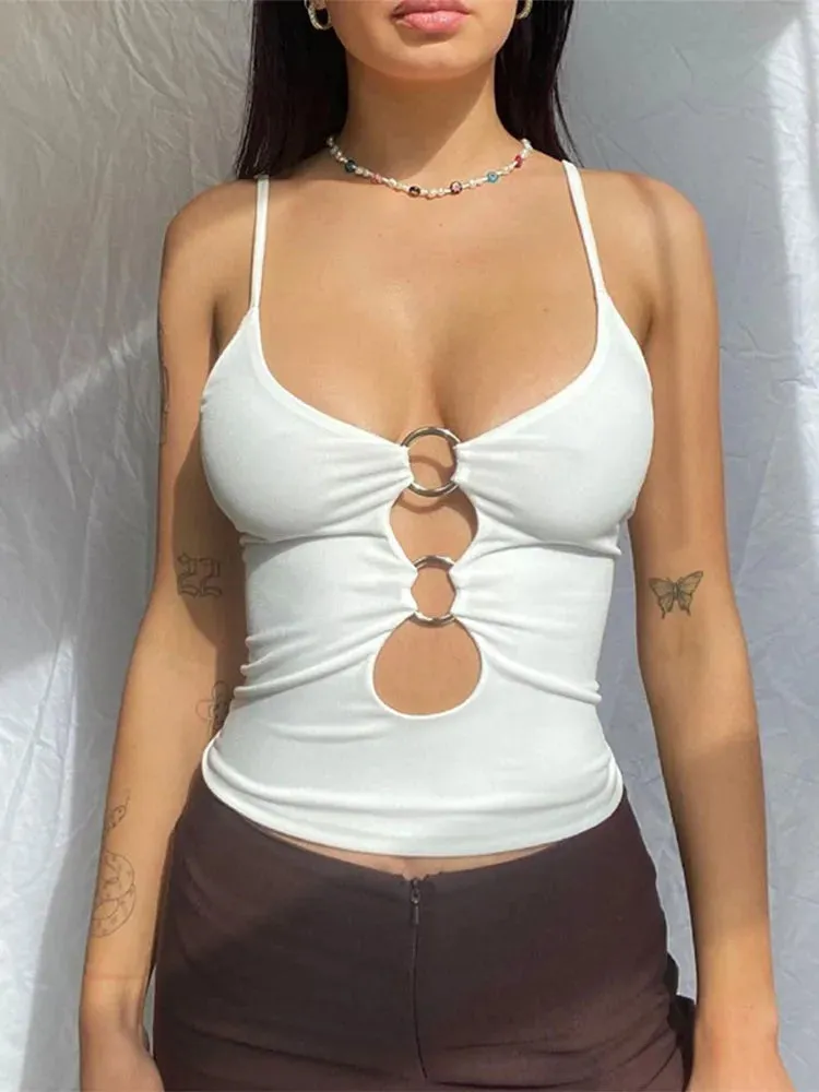 Casual Hollow Out Crop Top