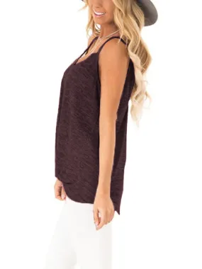 Casual V-neck Sleeveless Straps Camisole Tank Tops