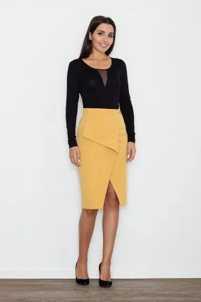 Chic Front Flap Cotton A-Line Skirt