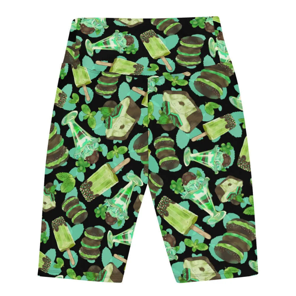 Choco Mint Biker Shorts