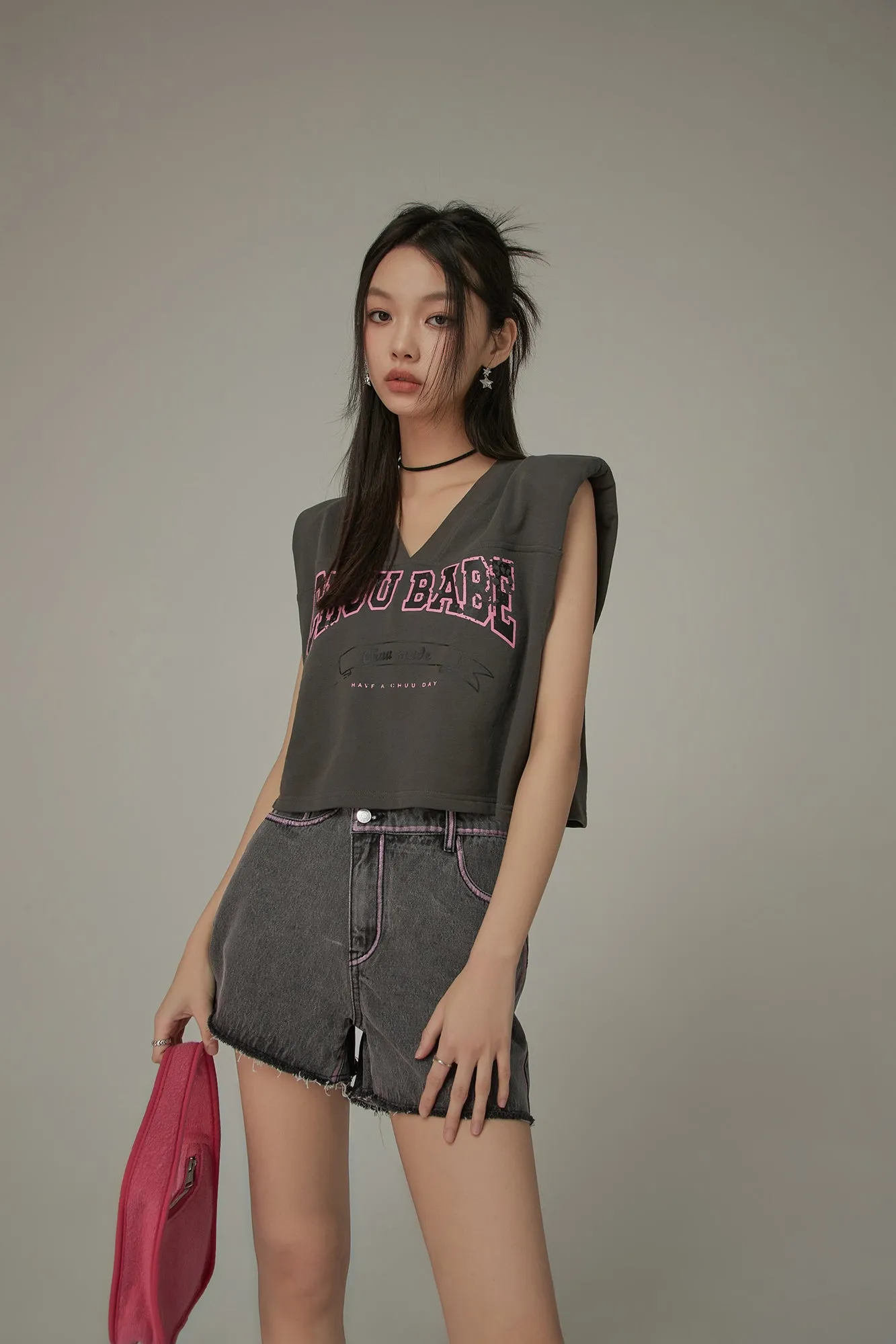 Chuu Babe Sleeveless Cotton V-Neck Top