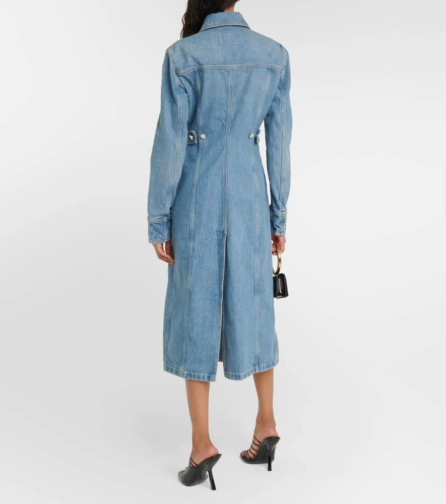 Cotton denim shirt dress FERRAGAMO, blue