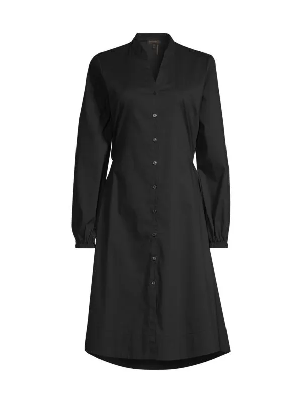 Donna Karan Cutout Midi Shirtdress Black