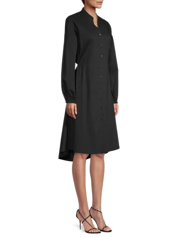 Donna Karan Cutout Midi Shirtdress Black