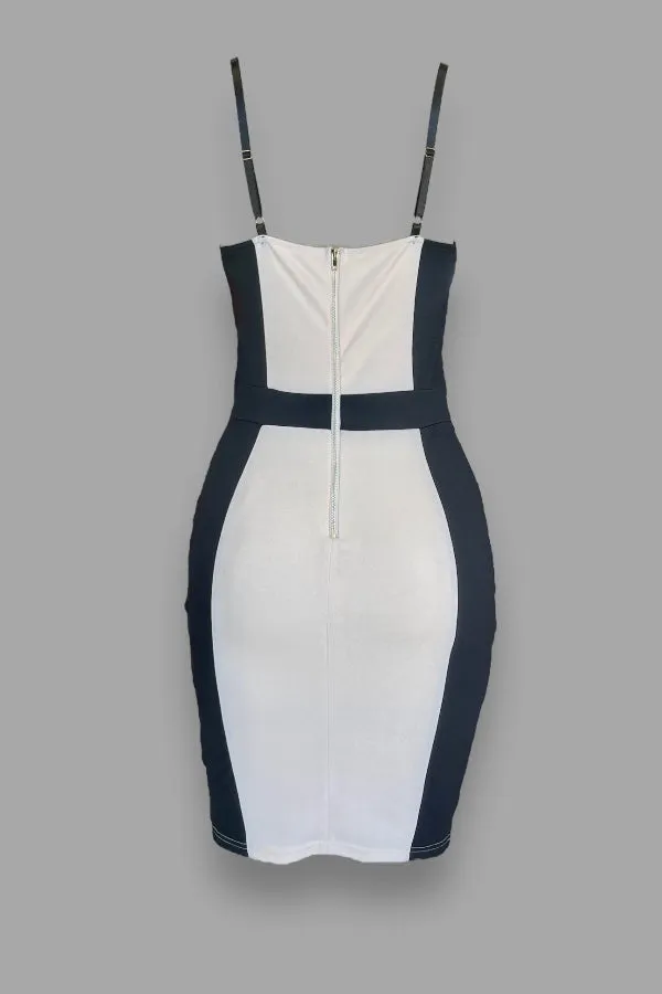 Double Color Block Midi Dress