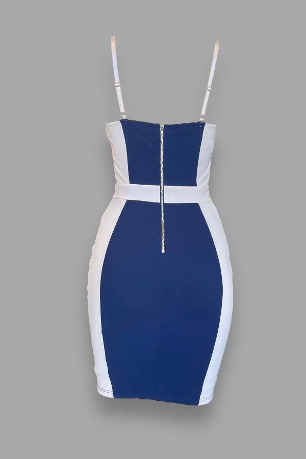 Double Color Block Midi Dress