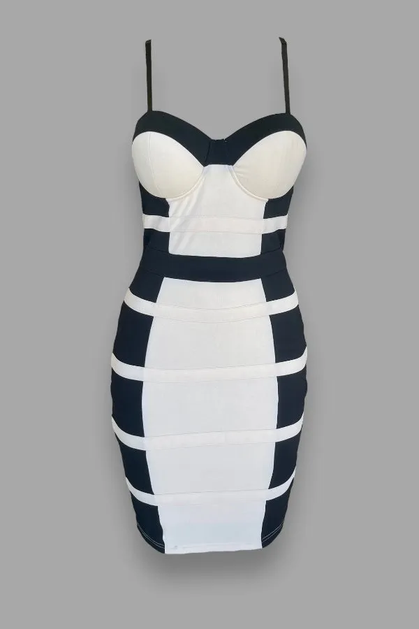 Double Color Block Midi Dress