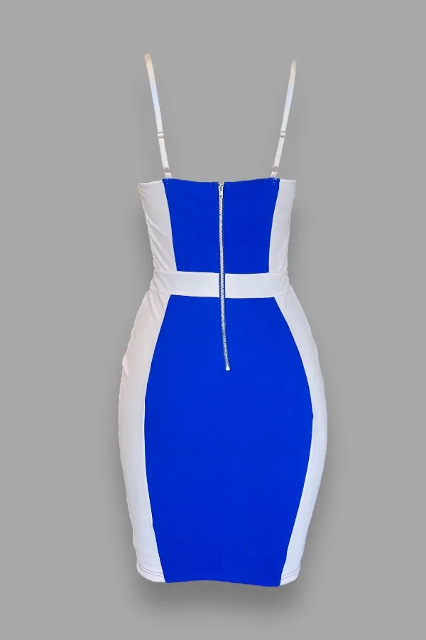 Double Color Block Midi Dress