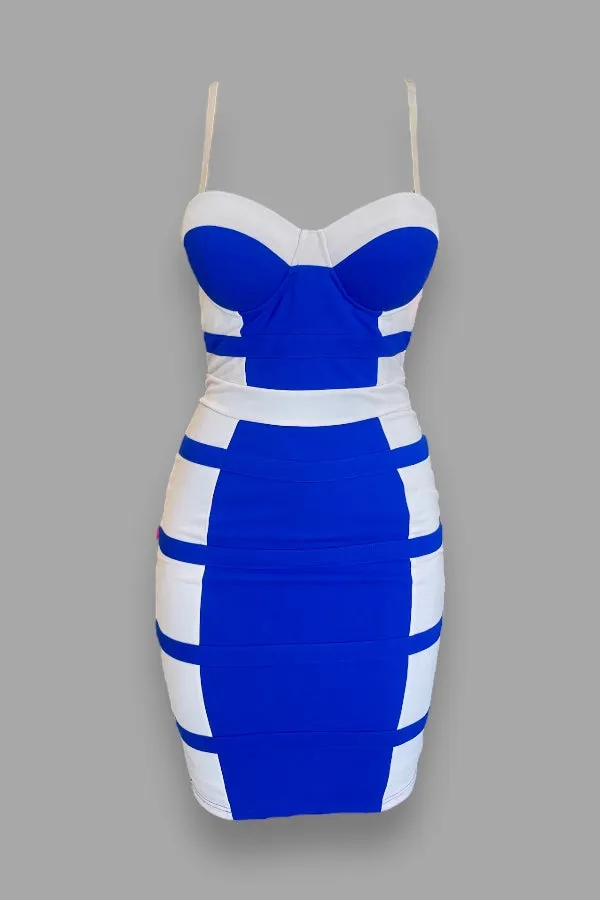 Double Color Block Midi Dress