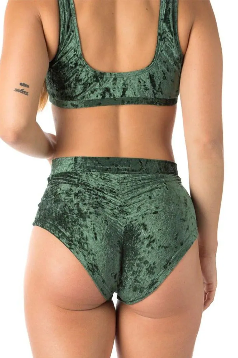 Dragonfly Lola High-Waisted Shorts - Velvet Emerald