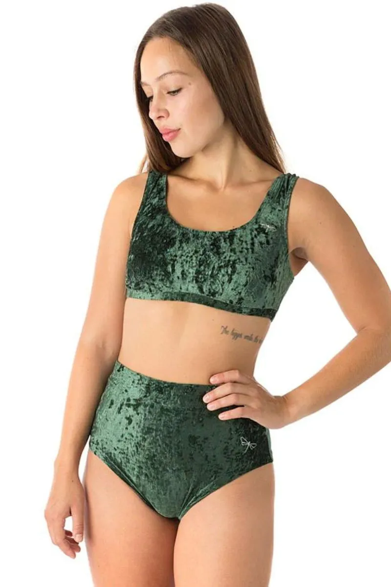 Dragonfly Lola High-Waisted Shorts - Velvet Emerald