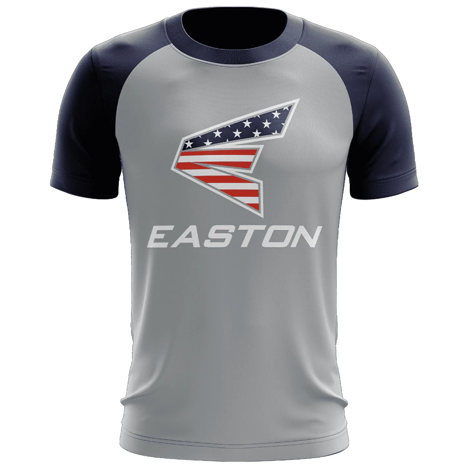 Easton EVO-Tech Short Sleeve Shirt - Grey/Navy Merica Logo