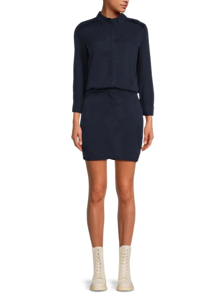 Etienne Marcel Tencel shirt dress, navy blue