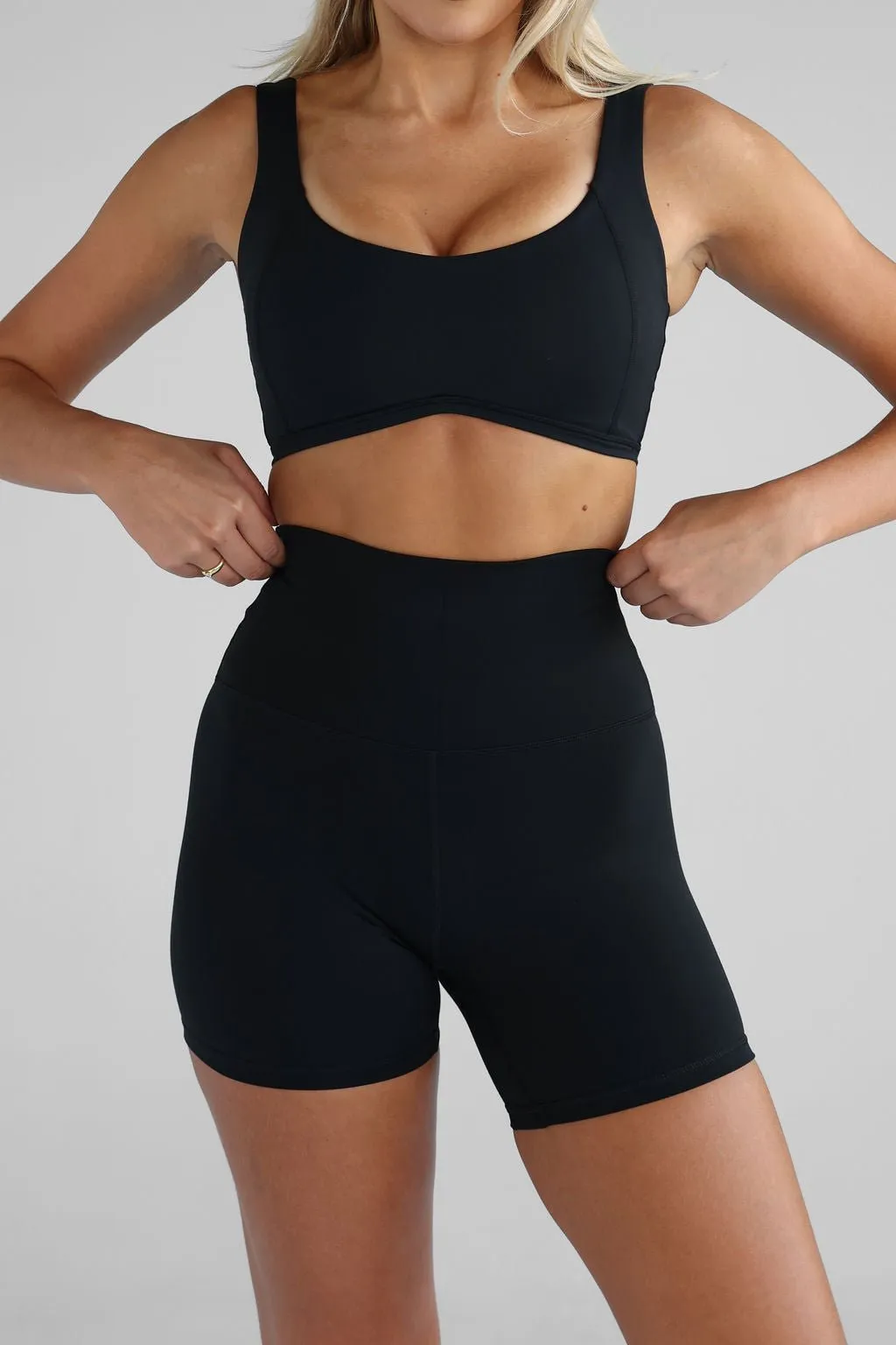 Extra High Waist Bike Shorts - Black