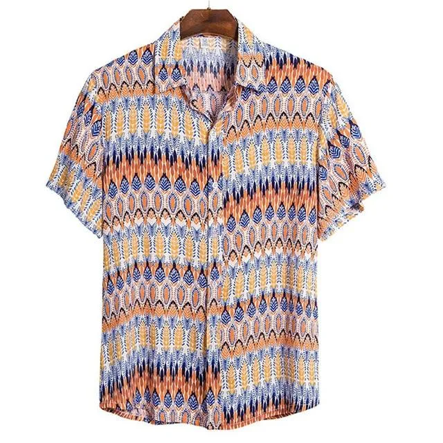 Floral Shirt Men Short Sleeve Hawaii Shirts Summer Casual Hawaiian Shirt