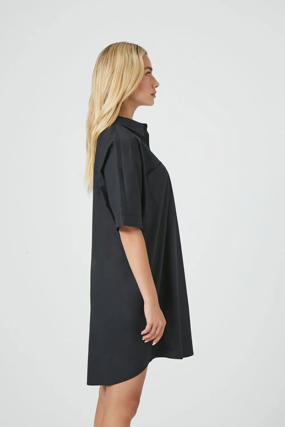 Forever 21 poplin mini shirtdress, black