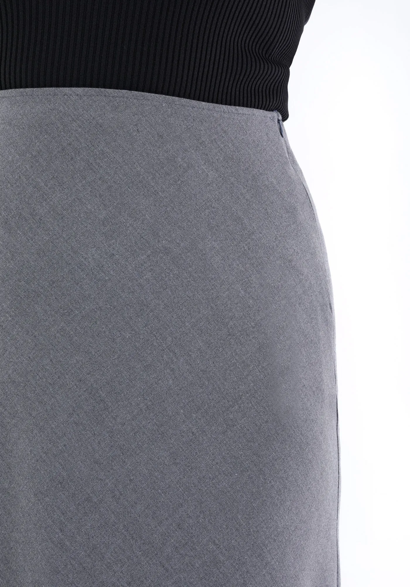 Grey A-Line Midi Skirts