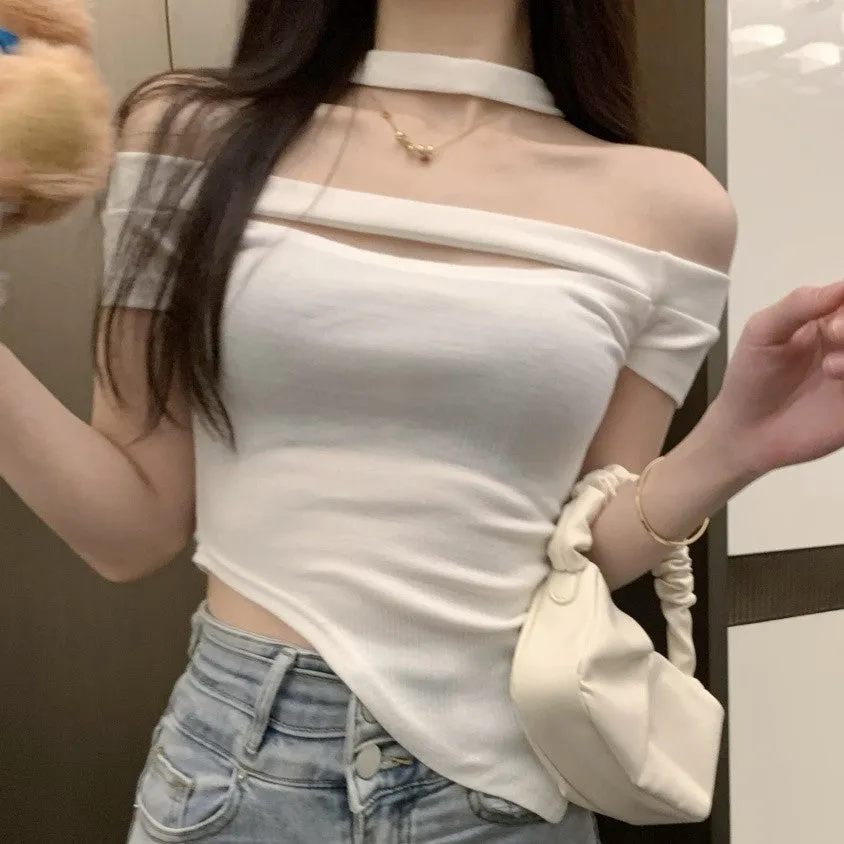 Halter Chic Slim Crop Tops