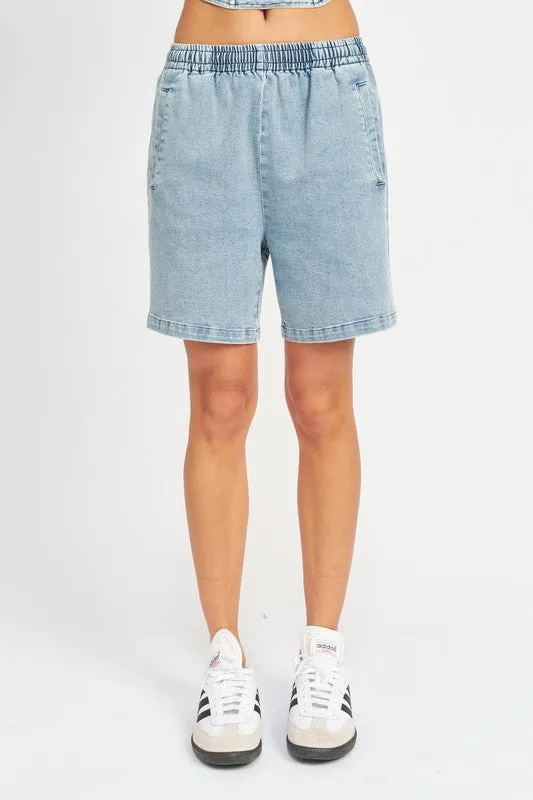 HIGH WAISTED DENIM SHORTS