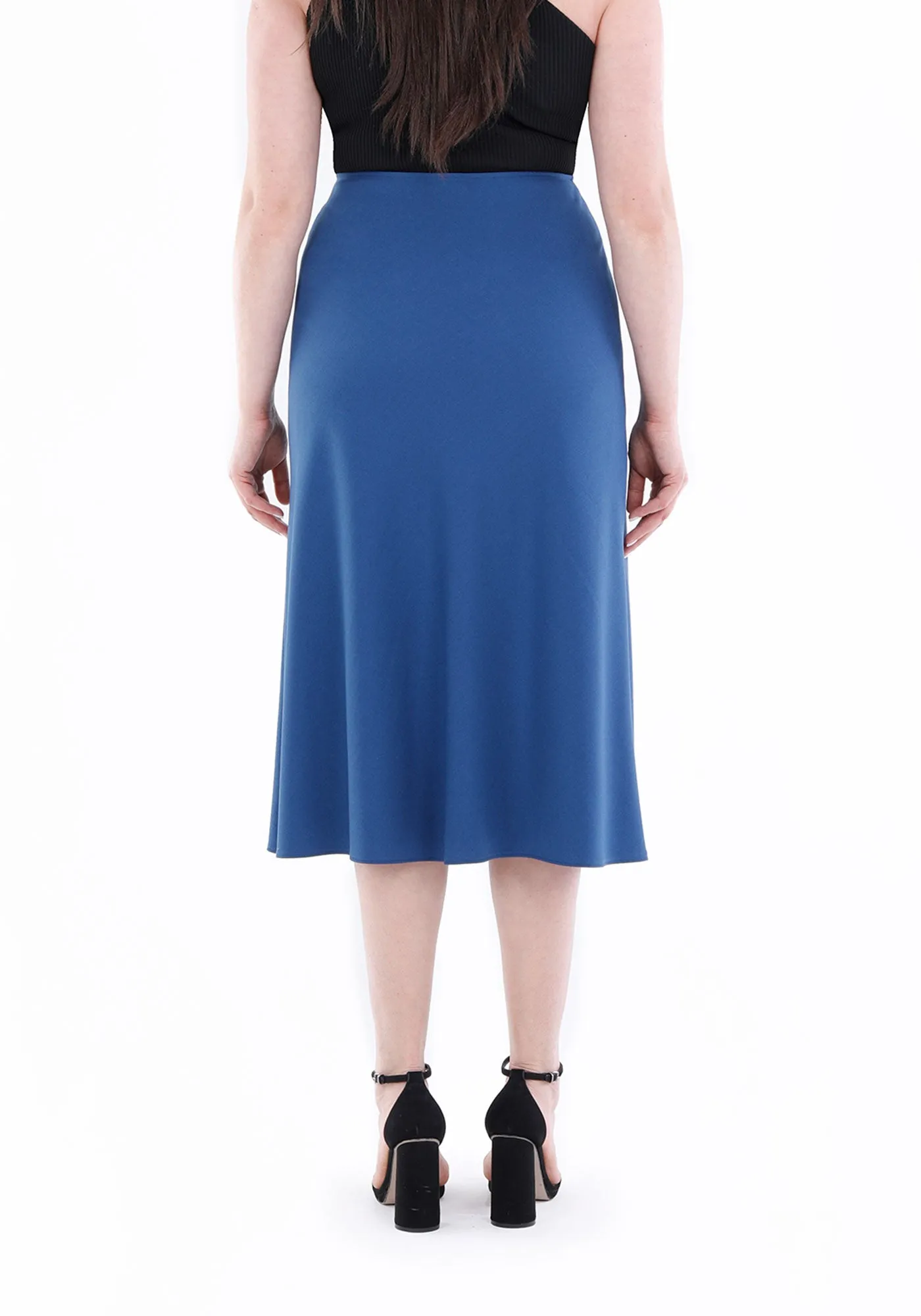 Indigo A-Line Midi Skirts