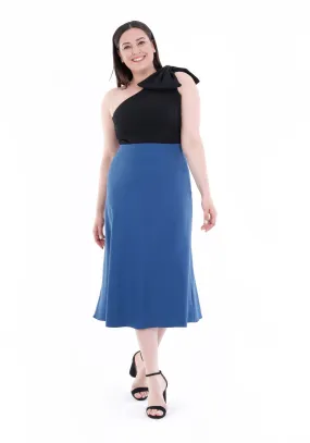 Indigo A-Line Midi Skirts