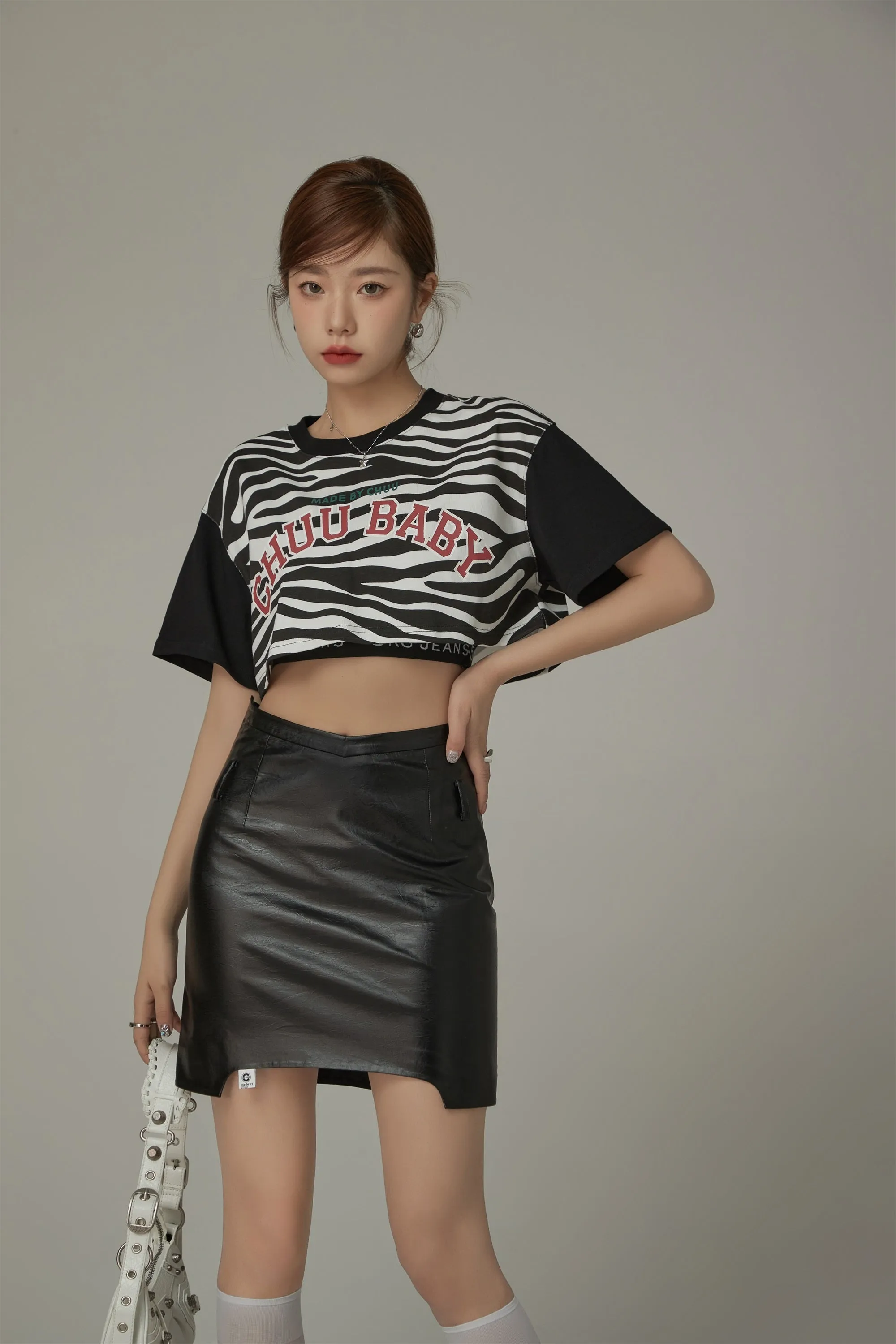 Leather A-Line Skirt