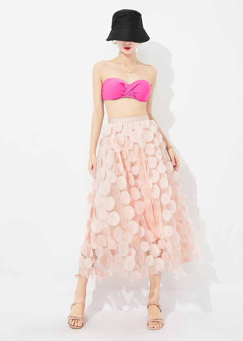 Light Pink Tulle A Line Skirt Oversized Summer LY0888