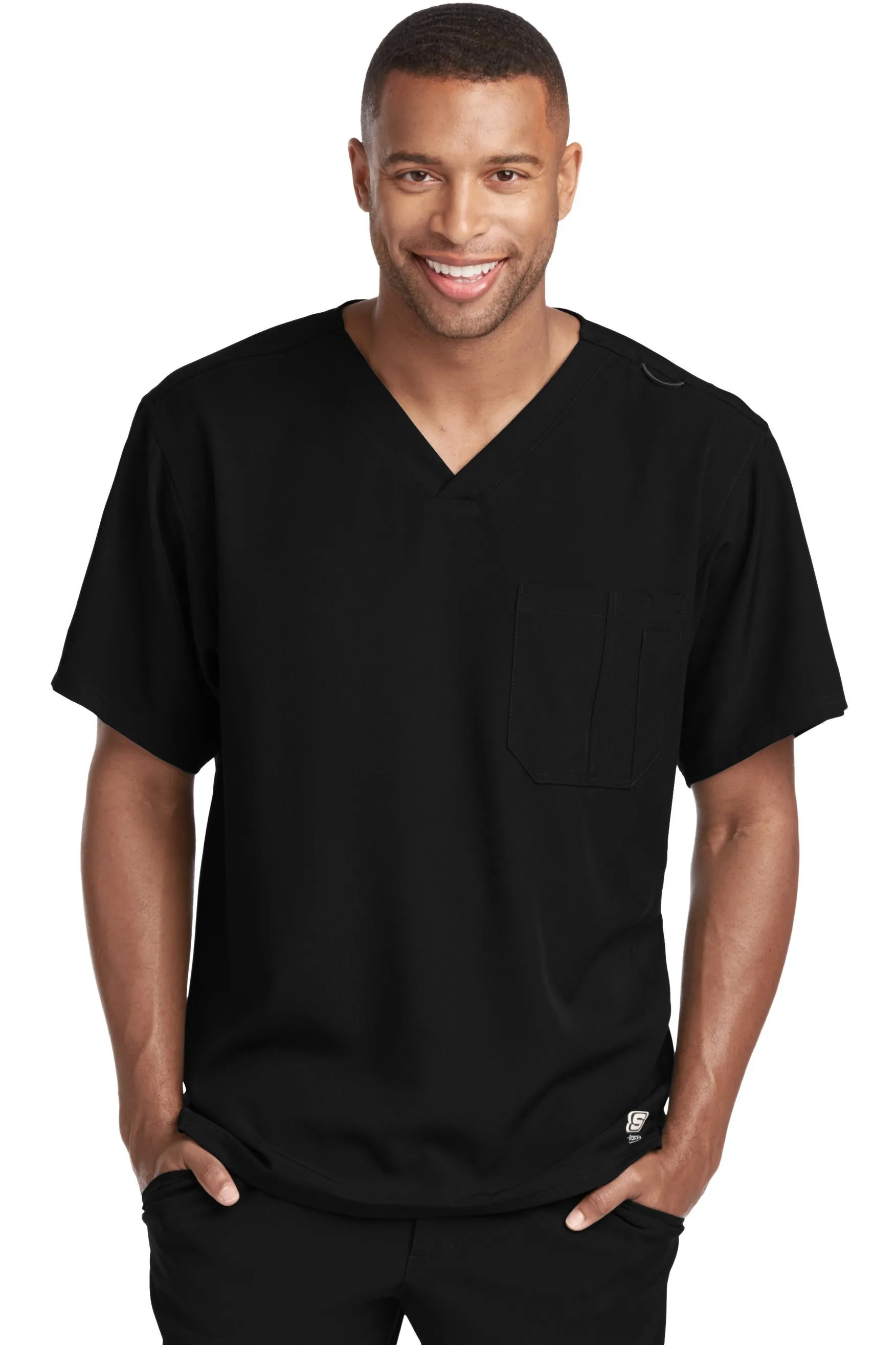 Mens V-Neck Scrub Top by Skechers