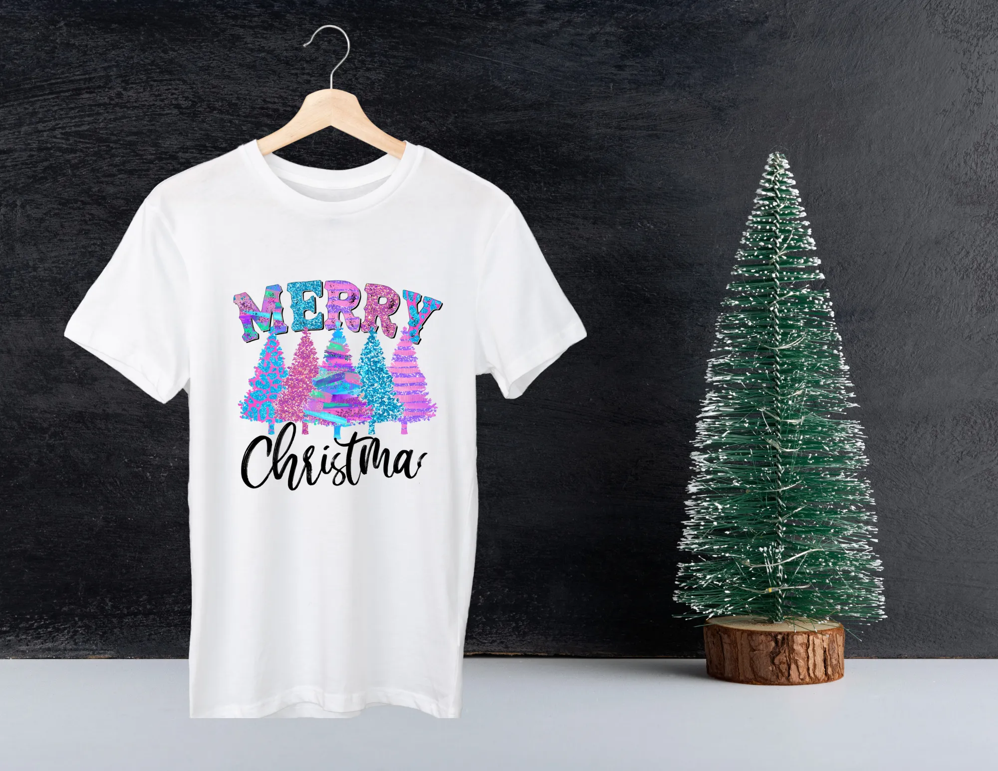 MERRY XMAS GLITTER TREE SHORT SLEEVE