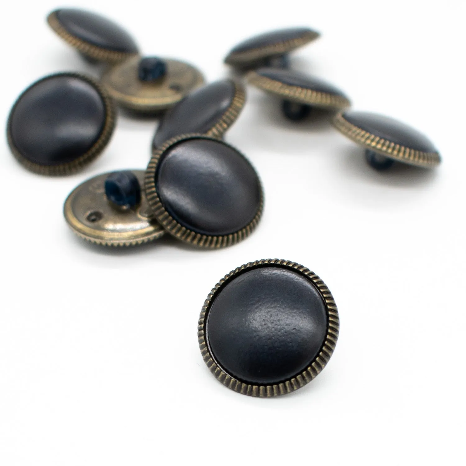 Metal/Imitation Leather Shank Button