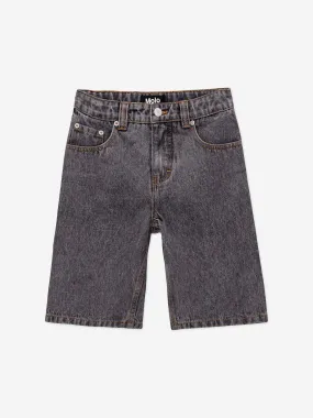 Molo Boys Washed Denim Shorts in Black