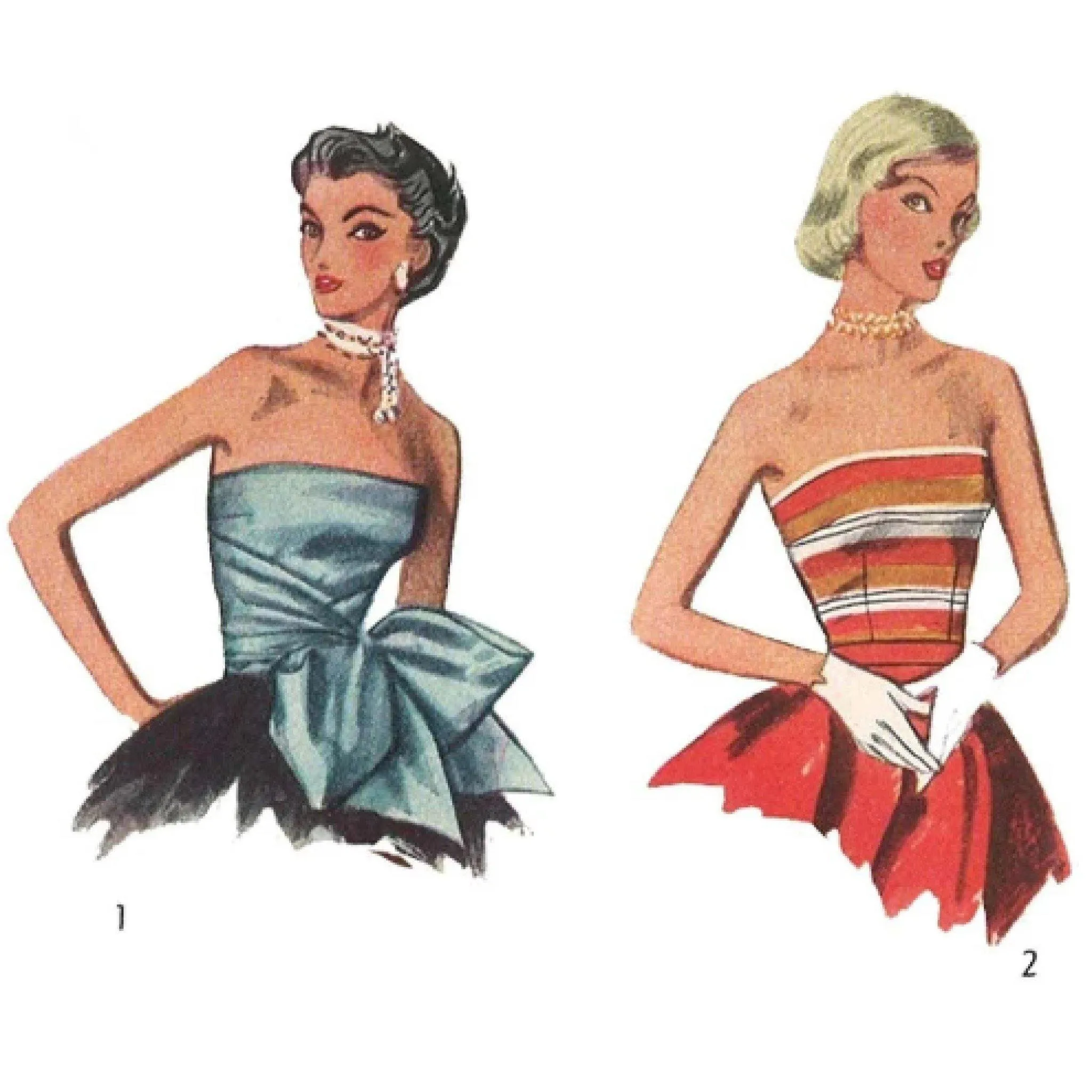 PDF - 1950s Pattern, Quick & Easy Halter Neck, Strapless Tops -  Bust 30” (76.2cm) - Instantly Print at Home