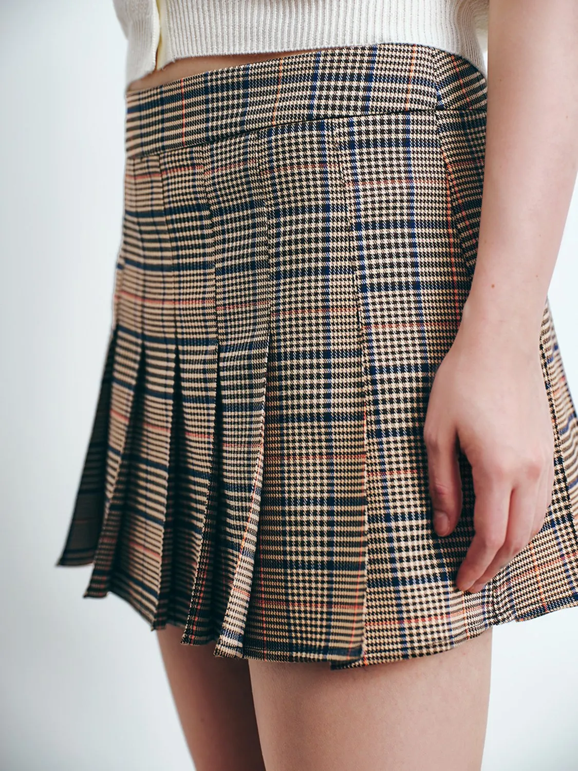 Plaid Pleated A-Line Skirts