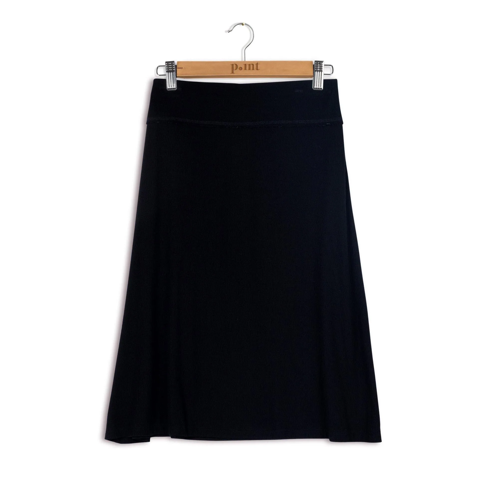 Point Ribbed Band A-line Skirt