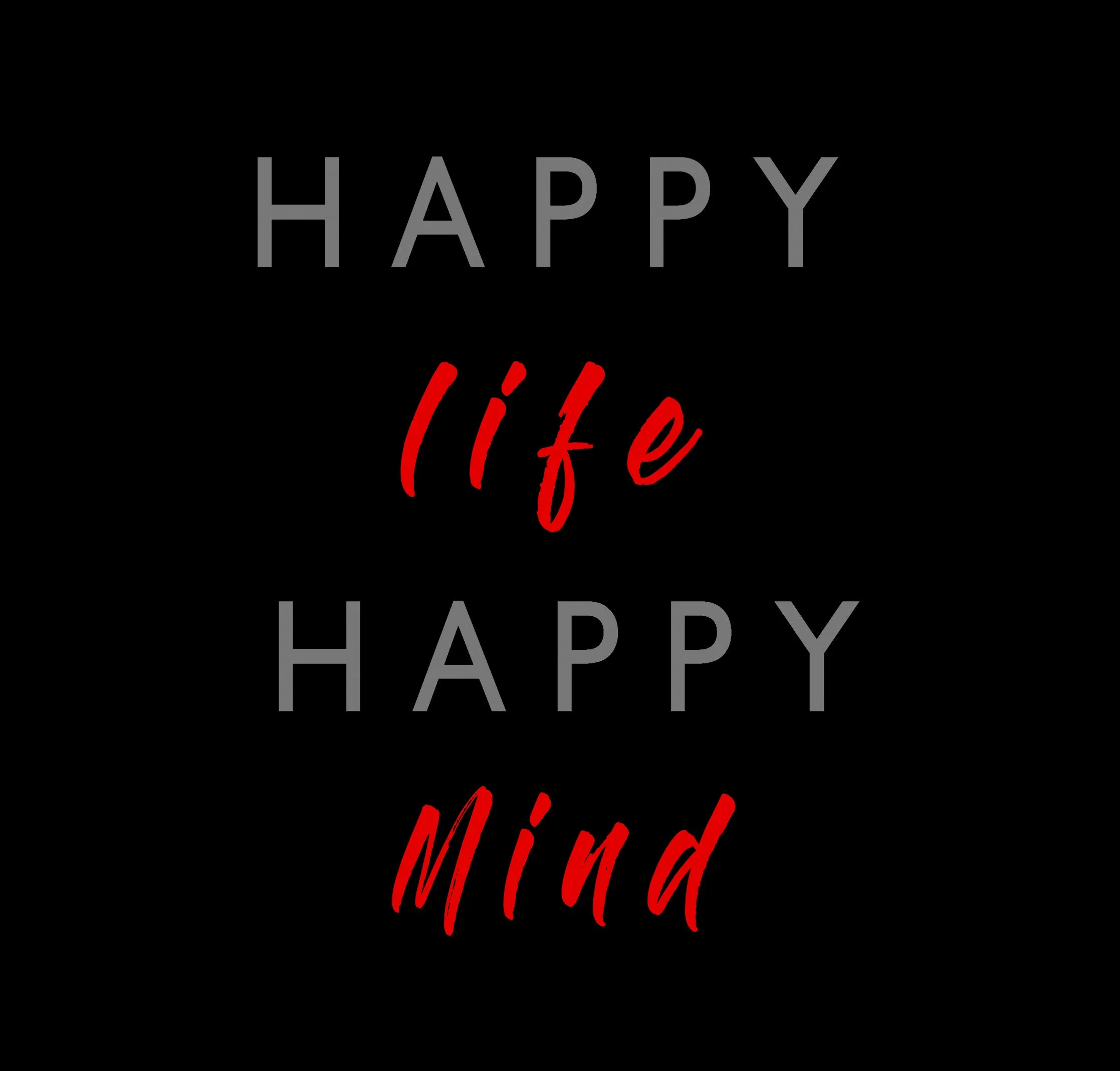 "HAPPY LIFE HAPPY MIND" - HALF-SLEEVE CROP TOPS