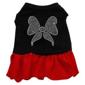 Rhinestone Bow Dresses Black with Red XXL (18)