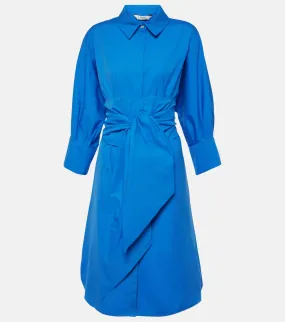 'S Max Mara' cotton poplin shirt dress, blue